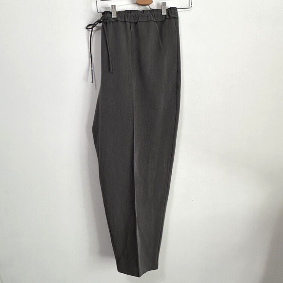 Eloquii Dress Pants 22 Pull On Gray Drawstring Ankle Tapered Trousers Work NEW - Picture 1 of 7